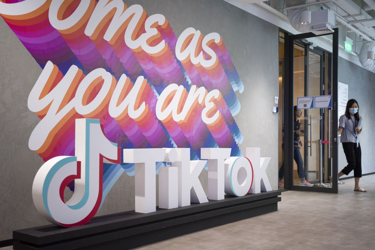 The office for ByteDance, which owns TikTok, is shown in Singapore on January 26.   (ORE HUIYING/New York Times)