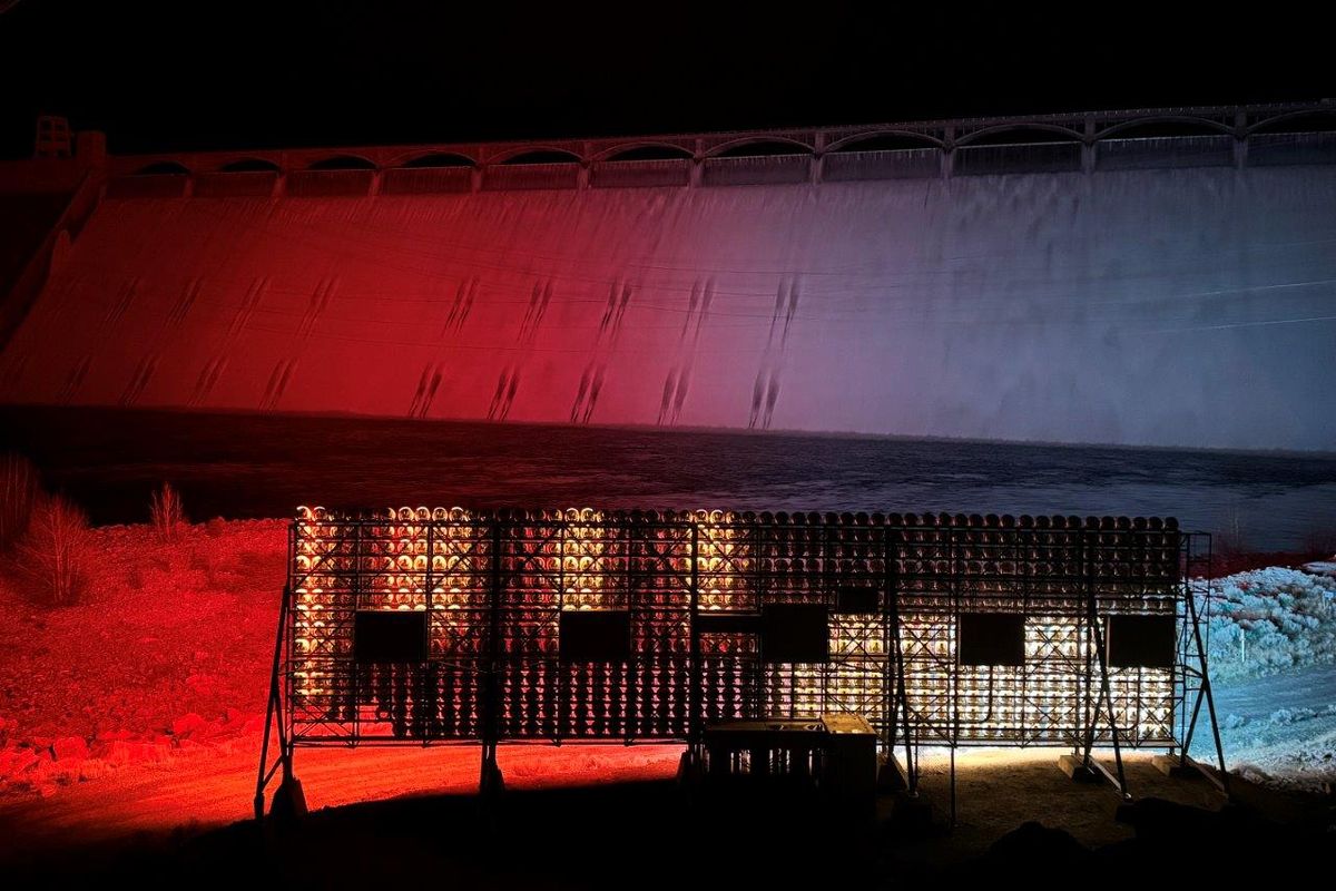 A refurbished light display at the Grand Coulee Dam will happen nightly from 5 to 7 p.m. until March 6.  (Courtesy of Michelle Campobasso)