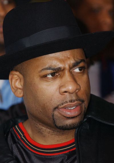 Legendary hip-hop artist Jam Master Jay of Run-DMC attends a handprint ceremony during the group’s induction into the Hollywood RockWalk on Feb. 25, 2002, at the Guitar Center in Hollywood.  (Getty Images)