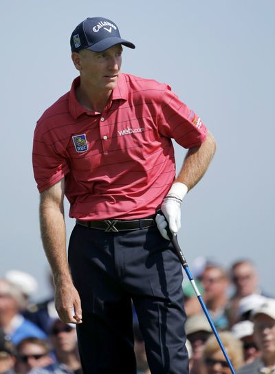 Injured Jim Furyk hopes to return for the Presidents Cup. (Associated Press)