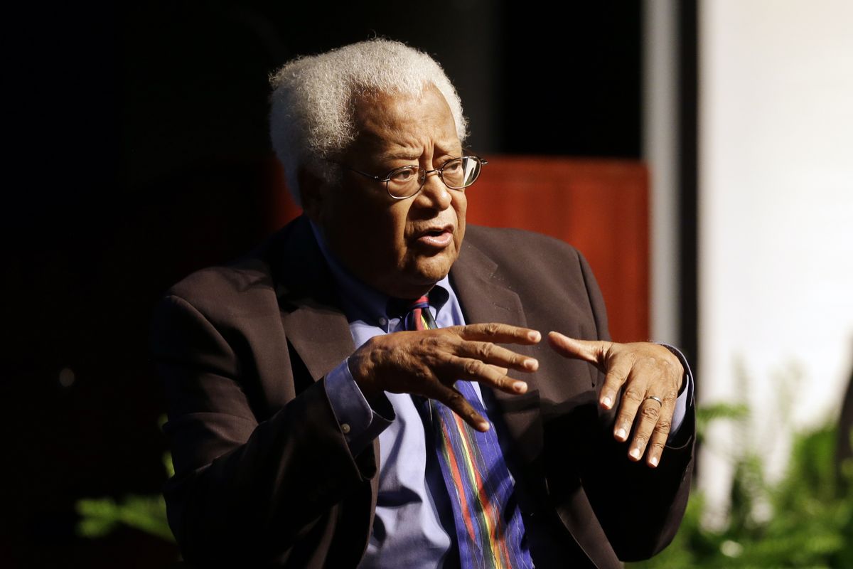 FILE - In this Sept. 17, 2015, file photo, the Rev. James Lawson speaks in Murfreesboro, Tenn. Lawson, who led nonviolence workshops during the civil rights struggles of the 1960s, said he