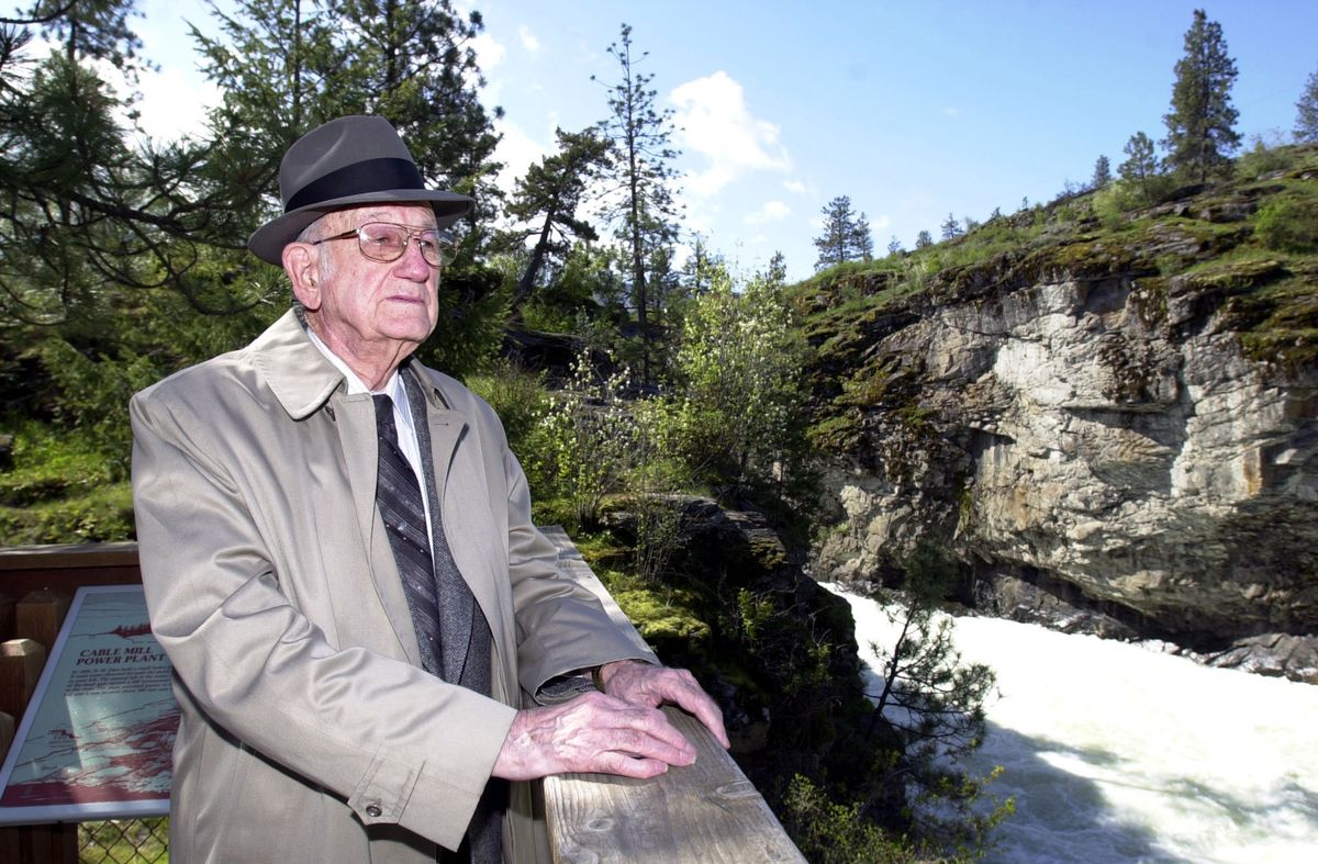 Don Kamps lived in Post Falls for more than 80 years, serving as mayor from 1972 through 1976. “A lot has changed since those days,” said Kamps in 2000, looking out over the Spokane River beneath the falls. He died Oct. 7 at age 92. (Jesse Tinsley / The Spokesman-Review)
