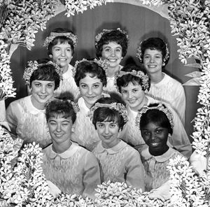 Gail Caldwell Bonner was Spokane’s first black Lilac Princess, elected by her fellow students at Marycliff High School. She is pictured here in 1963 with the Lilac Festival court. (File)