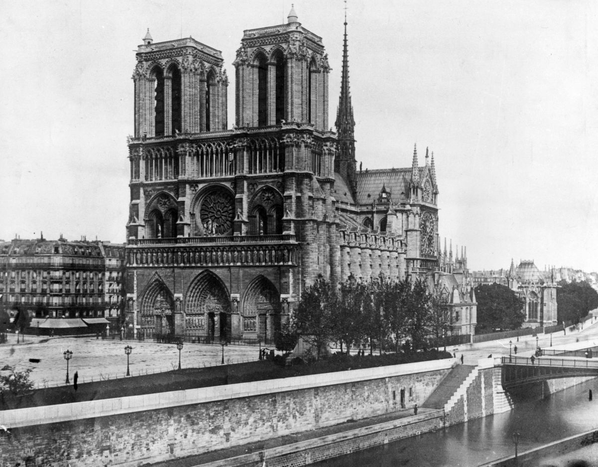 This 1911 photo shows the Notre Dame Cathedral, on the island called Ile de la Cite in Paris. Art experts around the world reacted with horror to news of the fire that ravaged cathedral on Monday, April 15, 2019. One shell-shocked art expert is calling the beloved Gothic masterpiece ‘one of the great monuments to the best of civilization.’ (Associated Press)
