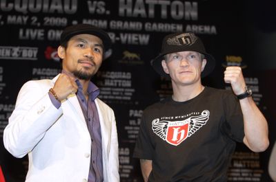 British boxer Ricky Hatton, right, will fight Manny Pacquiao of the Philippines on Saturday.  (Associated Press / The Spokesman-Review)