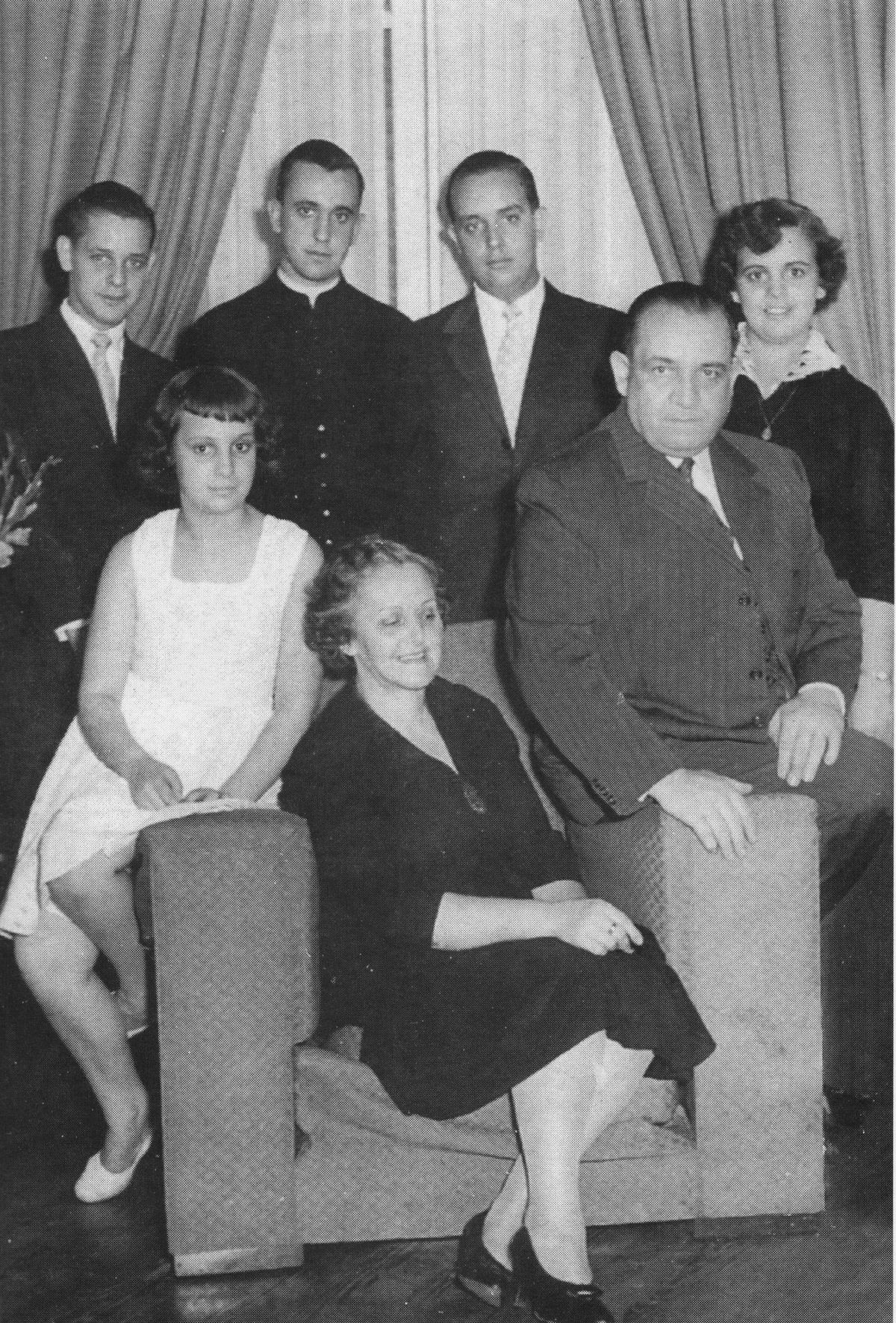 In this undated picture released by journalist Sergio Rubin, Cardinal Jorge Mario Bergoglio, Archbishop of Buenos Aires, second from left in back row, poses for a picture with his family in an unknown location. Bergoglio, who took the name of Pope Francis, was elected on Wednesday, March 13, 2013, the 266th pontiff of the Roman Catholic Church. Top row from left to right, his brother Alberto Horacio, Bergoglio, his brother Oscar Adrian and his sister Marta Regina. Bottom row from left to right, his sister Maria Elena, his mother Regina Maria Sivori and his father Mario Jose Bergoglio. (Sergio Rubin)