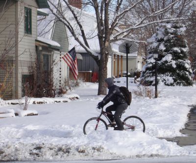 Bozeman, Mont., recently joined Spokane on a list of Bicycle-Friendly communities nationwide. Even though the state sees a lot of snow and ranks low overall in cycling resources, a high number of Bozeman residents commute by bike year-round.  (Jean Arthur / Down to EarthNW Correspondent)