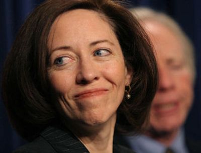 
Sen. Maria Cantwell at a Capitol Hill news conference in December. 
 (Associated Press / The Spokesman-Review)