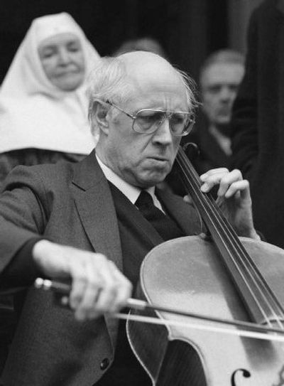 
Russian conductor Mstislav Rostropovich, shown in 1987, died Friday in Moscow. 
 (File Associated Press / The Spokesman-Review)