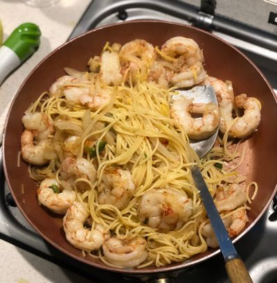 Gulf shrimp make this easy dish a memorable meal. (Leslie Kelly)