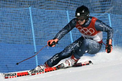
Daron Rahlves of the United States breezes through a practice run on Thursday at the Turin Winter Olympics. 
 (Associated Press / The Spokesman-Review)