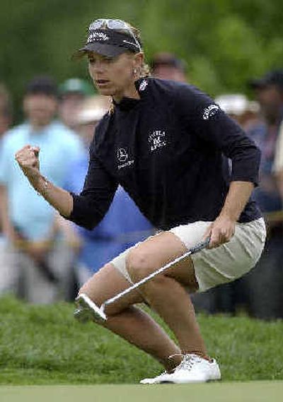 
Annika Sorenstam liked her putt on the 14th hole. 
 (Associated Press / The Spokesman-Review)