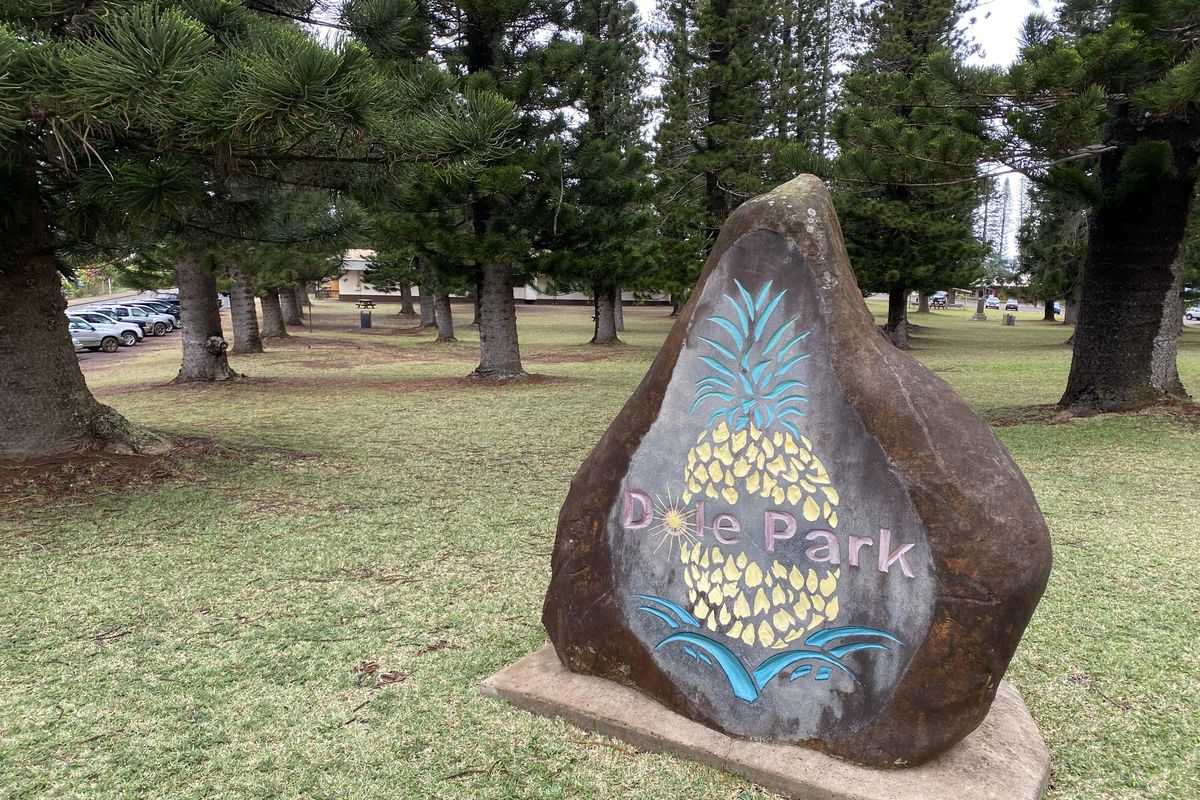 Dole Park, which sits in the center of Lanai City and is a reminder of the island’s former status as a pineapple plantation. (Dan Webster/For The Spokesman-Review)