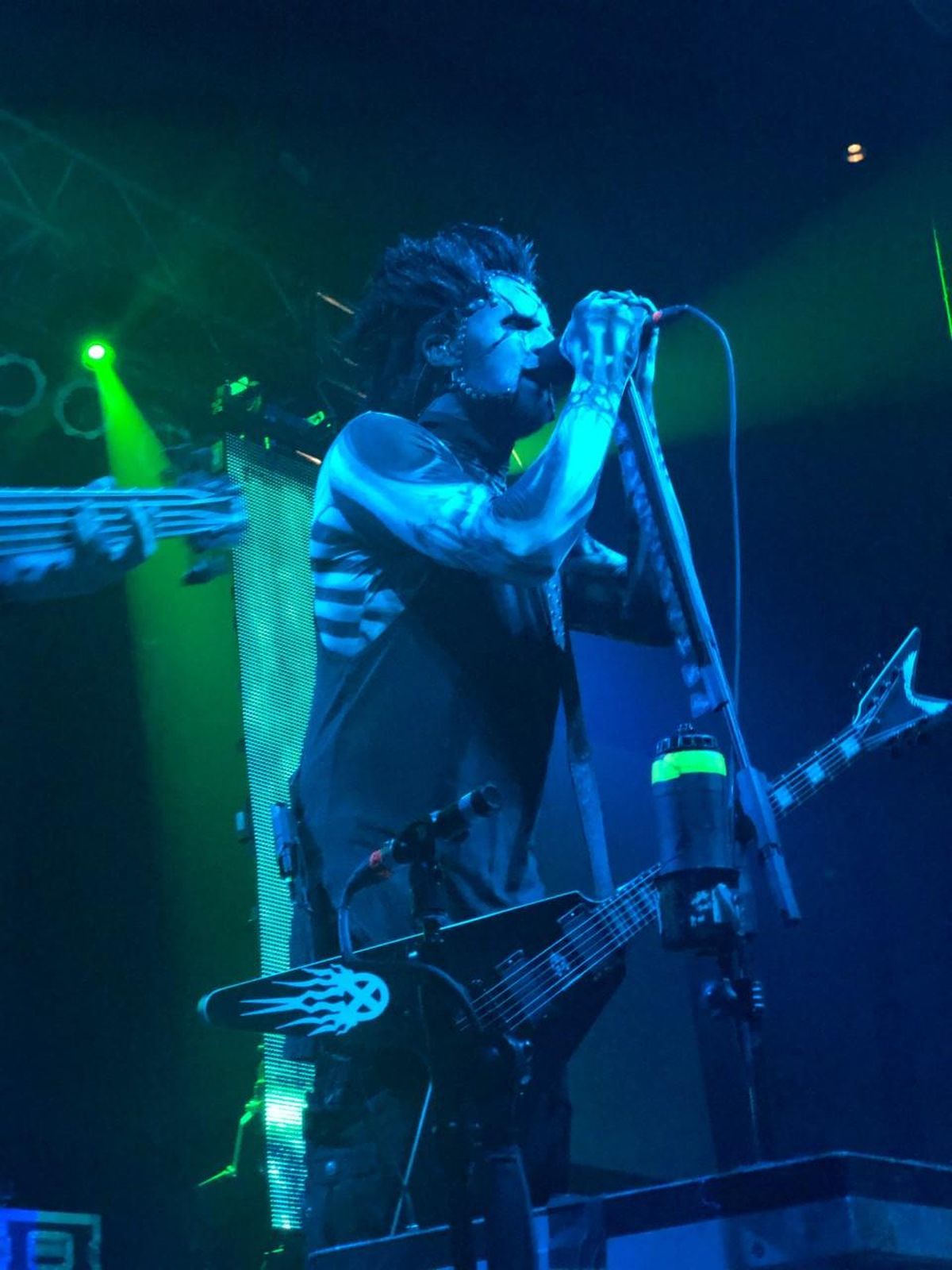 Xer0 of Static-X performs at the Knitting Factory on Thursday. (Johnathan Curley / The Spokesman-Review)