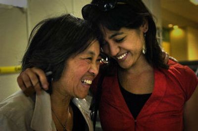 
 Shayna Silverstein and her mother, Pam, embrace Tuesday at Spokane International Airport after Shayna arrived from Lebanon. 
 (Jed Conklin / The Spokesman-Review)