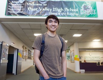 Tim Ngo, an East Valley High School junior, scored a 36 on the ACT examination. That’s as high as a student can get. He’s pictured at the school on May 21. (Jesse Tinsley)