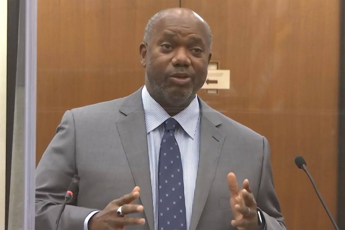 In this image taken from video, prosecutor Jerry Blackwell addresses Hennepin County Judge Peter Cahill as he presides over jury selection, Wednesday, March 10, 2021, in the trial of former Minneapolis police officer Derek Chauvin, in the May 25, 2020, death of George Floyd at the Hennepin County Courthouse in Minneapolis.  (POOL)