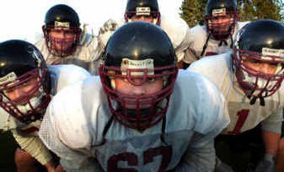 
Whitworth's offensive line is dominated by seniors. From center clockwise: Tyler Neely, Ted Bakken, Kevin Reese, David Woods, Chris Stewart and Chris Gilliam. 
 (Jed Conklin / The Spokesman-Review)