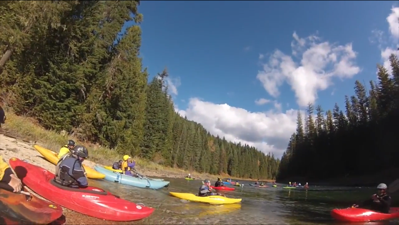 Spokane paddlers launch on Priest River to take advantage of increased river flows during the 2015 fall drawdown of Priest Lake. (Celene Olgeirsson / Spokane Canoe & Kayak Club)