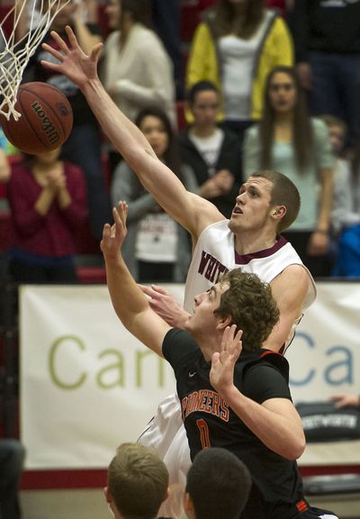 Taylor Farnsworth and the Whitworth Pirates take on Willamette Thursday night in the Whitworth Fieldhouse in the first round of the NWC tournament.  (Colin Mulvany / The Spokesman-Review)