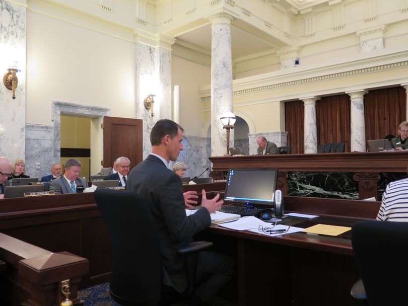 Matt Freeman, executive director of the Office of the State Board of Education, addresses the Legislature's joint budget committee on Monday, Jan. 22, 2018 at the Idaho state Capitol. (Betsy Z. Russell)