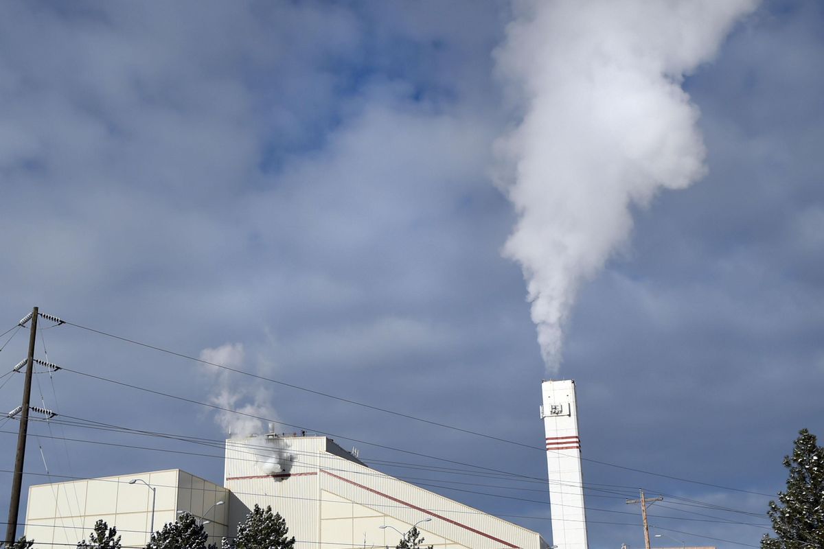 Steam billows from the Waste to Energy Plant in Spokane on Tuesday, Dec.13, 2016. (Kathy Plonka / The Spokesman-Review)