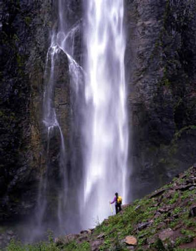 
Dave Schiefelbein's photo of a hiker in front of a waterfall earned him a first prize in last year's 