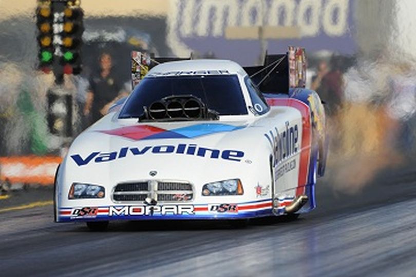 Jack Beckman and the Valvoline NHRA Funny Car team sit atop the qualifying standings in Sonoma, Calif. after round one on Friday. (Photo courtesy of NHRA) (Nd Photographer)