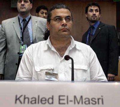 
Khaled el-Masri is seen at a  session of a parliamentary investigation committee in Berlin  in  June  2006. Associated Press
 (File Associated Press / The Spokesman-Review)