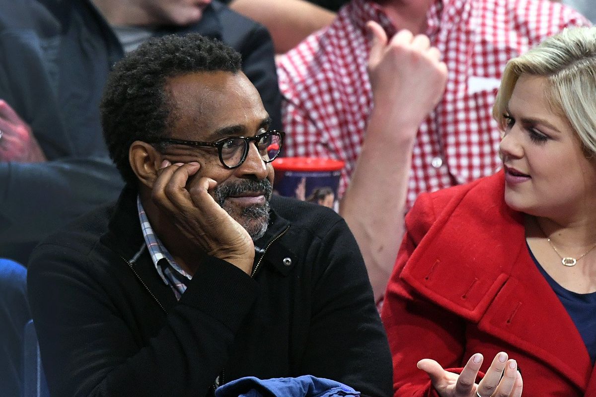 Tim Meadows watches the Gonzaga vs. Portland game from behind the Bulldogs’ bench on Jan. 11, 2018, in McCarthey Athletic Center.  (Colin Mulvany/The Spokesman-Review)