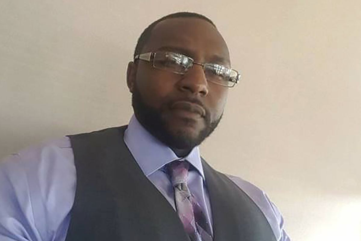 This March 2020 photo provided by Lionel Womack shows Womack at home in Kansas City, Kan. Womack alleges in a lawsuit filed Thursday, Dec. 17, 2020, that he sustained serious injuries to his back, pelvis, thigh as well as to his right knee, ankle and foot after Kiowa County Sheriff