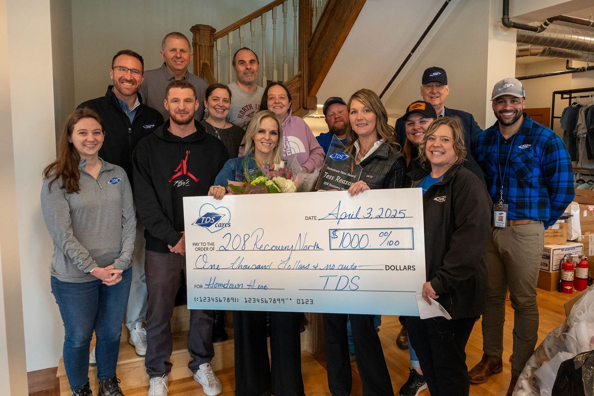 Tess Reasor, a dedicate champion for mental health, recovery, and community support in Coeur d’Alene, received the TDS Hometown Hero Award. As part of the award, TDS donated $1,000 to 208 Recovery North, the nonprofit that Reasor founded. (Courtesy TDS)