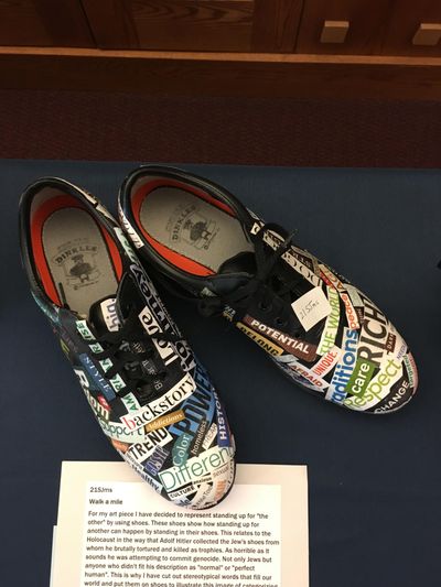 “Walk a Mile,” by Sydney Johnston, of Salk Middle School,  was the winner of the 2019 Eva Lassman Memorial art contest for the middle school division. The Holocaust observance events in Spokane are canceled but the art and essay contests are still underway. (Courtesy photo)