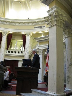 Sen. Brent Hill presides over the Senate on Tuesday afternoon. (Betsy Russell)