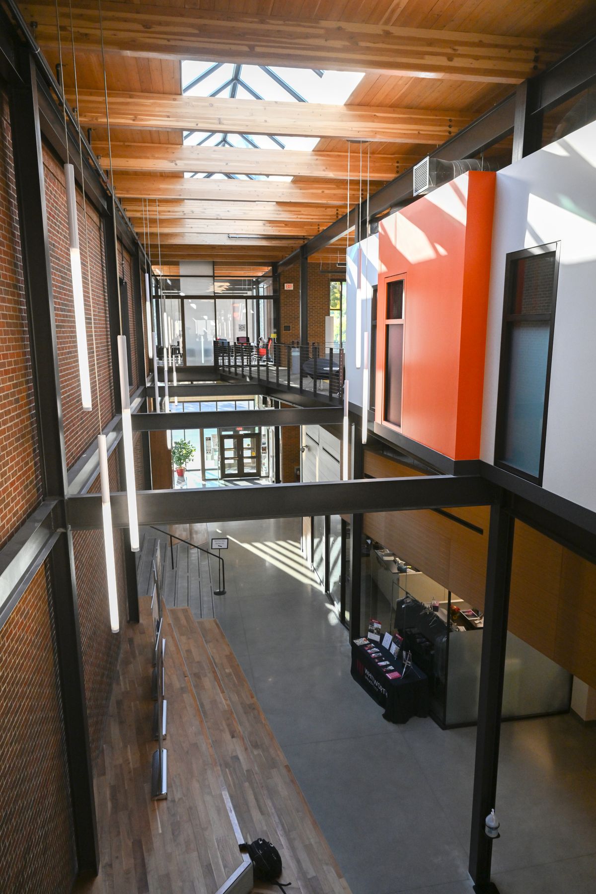 At Whitworth University, the modern half of the Cowles Music Center on the Whitworth campus, was added around 2016, expanding the 1978 building with modern architecture shown Tuesday, Sept. 19, 2023 in Spokane, Washington.  (Jesse Tinsley/THE SPOKESMAN-REVI)