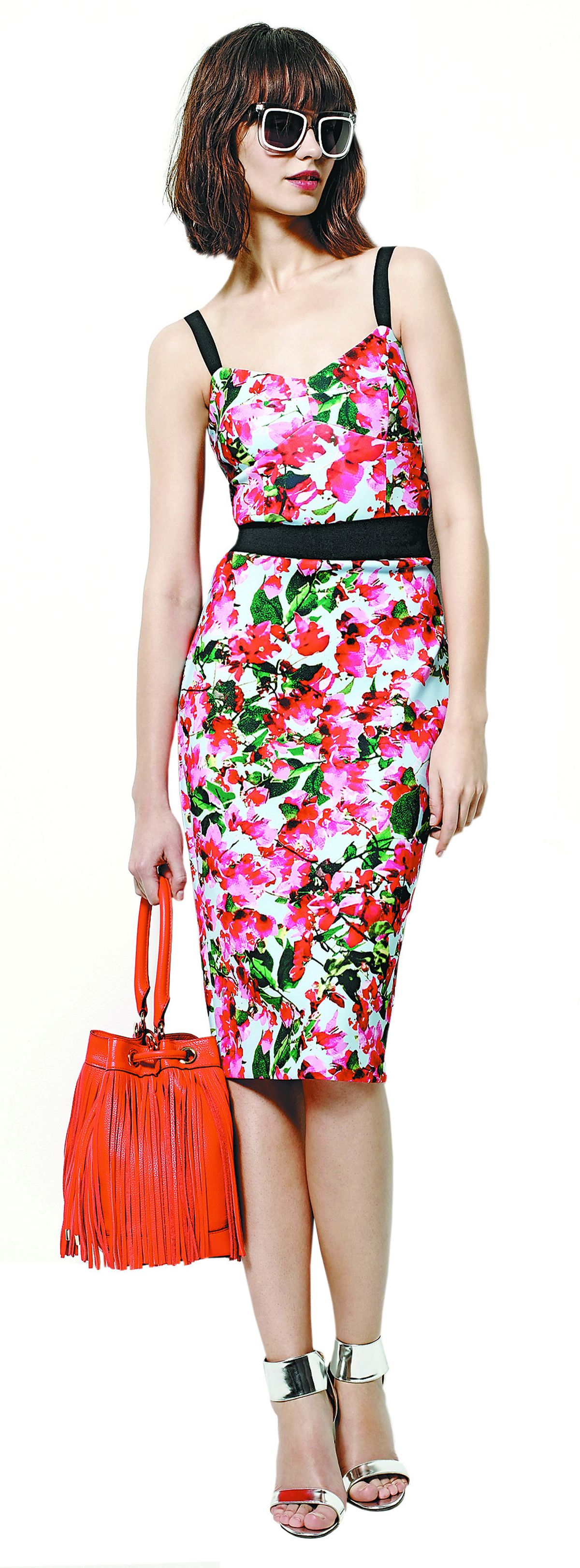 This floral print bustier midi dress ($74) comes from the limited-edition MILLY for DesigNation capsule collection at Kohl