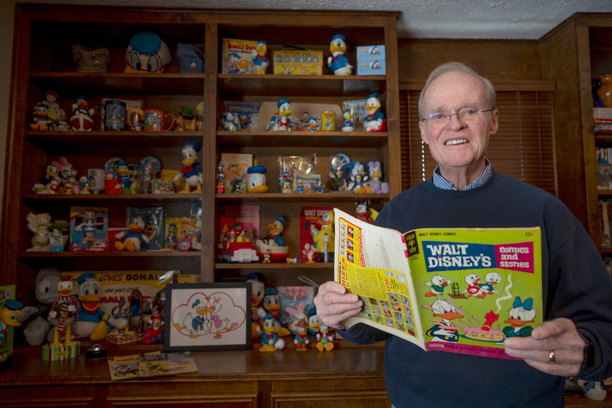 Dennis Jones first saw the character Donald Duck in comic books at 10 years old, in the early 1950s and he still collects Donald Duck items today.  (Jesse Tinsley/THE SPOKESMAN-REVIEW)