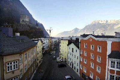 
A Tyrolean company plans to bounce rays from a  neighboring village to dozens of mirrors mounted on a hillside above the city of Rattenberg, Austria, to light up the town during winter time, when the city receives no direct sunlight
 (Associated Press / The Spokesman-Review)