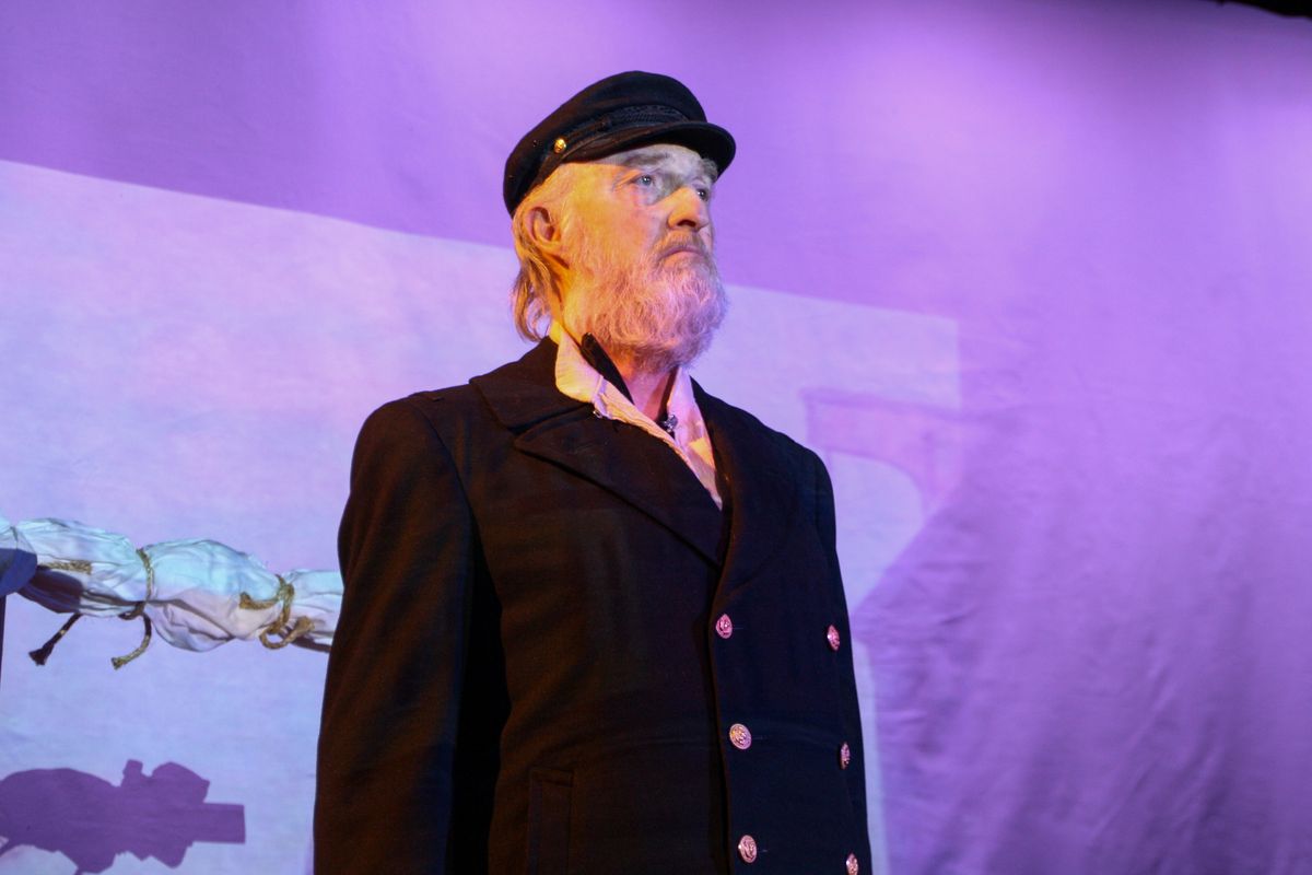 Bill Garry (Captain Ahab) was the only member of the original local cast of “Moby Dick – A Musical” to join the new production at the Chicago Musical Theatre Festival.  (Sophia Sinsheimer)