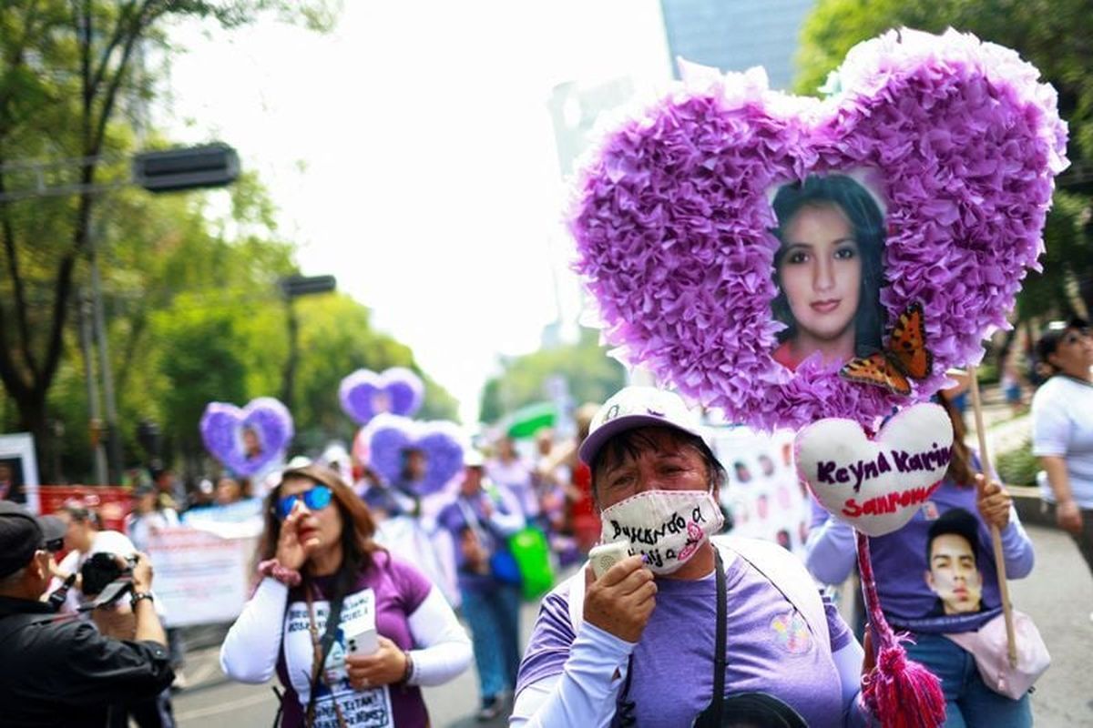 Collectives and families of the disappeared march on Sunday, Mother’s Day, in Mexico City, asking for support in their fight against impunity in Mexico ahead of the 2026 FIFA World Cup.  (Reuters )