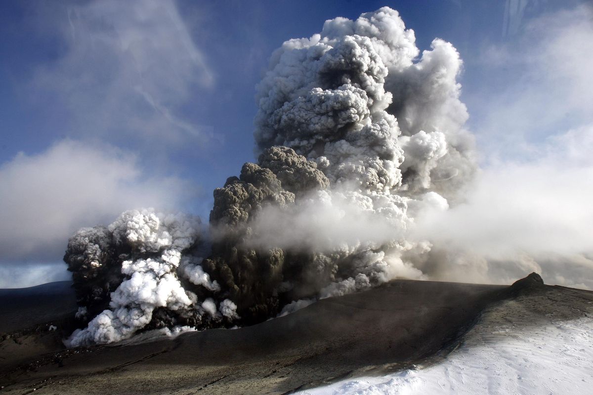 The volcano in southern Iceland