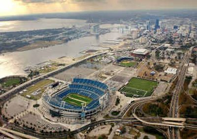 
Jacksonville, Fla., will host Super Bowl XXXIX in Altell Stadium, seen in this aerial photo taken a year ago.
 (Associated Press / The Spokesman-Review)