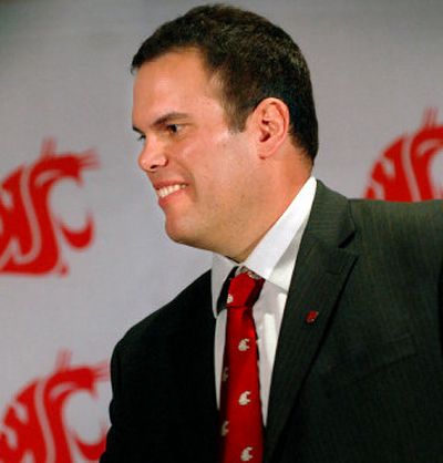 
WSU's new football coach Paul Wulff speaks to the media Tuesday in Pullman. 
 (Brian Plonka / The Spokesman-Review)