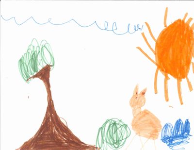 A student at Roosevelt Elementary created this drawing of the environment after a presentation by Brook Beeler, environmental educator from Washington Department of Ecology.  (Courtesy Washington Department of Ecology)