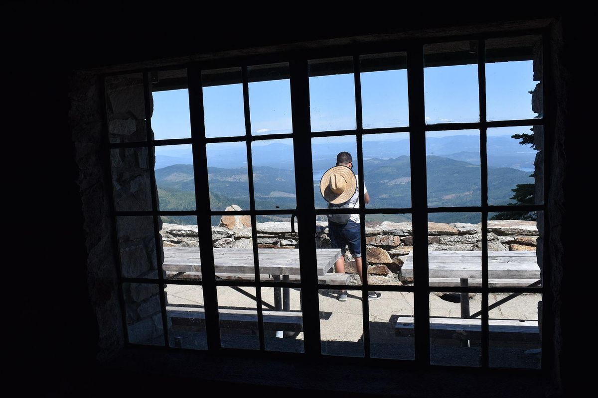 A view from Vista House atop Mount Spokane State Park on Sunday, July 28, 2019. (Don  Chareunsy / The Spokesman-Review)