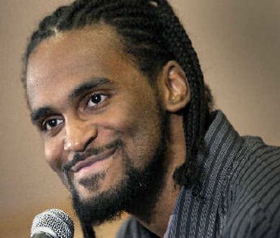 
Former GU star Ronny Turiaf was all smiles Friday during a press conference at Gonzaga. 
 (Christopher Anderson/ / The Spokesman-Review)