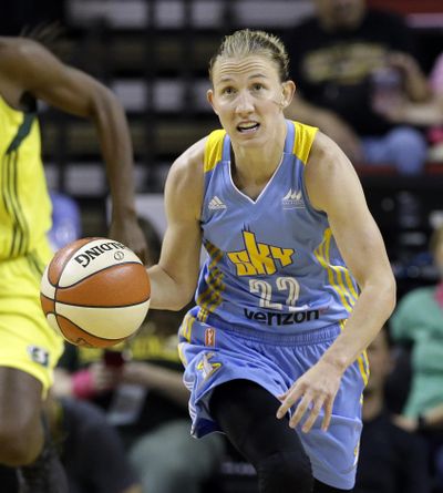 In this July 18, 2017 file photo, Chicago Sky’s Courtney Vandersloot in action against the Seattle Storm in a WNBA basketball game in Seattle. (Elaine Thompson / Associated Press)