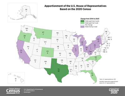 Oregon and Montana are among the states gaining congressional seats after the latest U.S. Census Bureau data was released.  (U.S. Census Bureau)