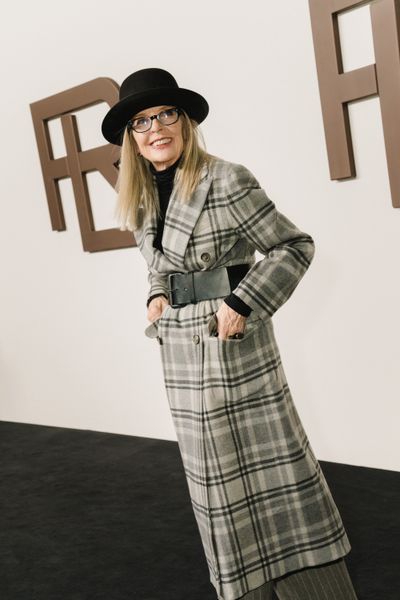 Diane Keaton attends the Ralph Lauren fashion show on Sept. 9, 2023 in New York. Keaton, the vibrant, sometimes unconventional actor appeared in some 100 movie and television roles, has died. She was 79.  (New York Times)