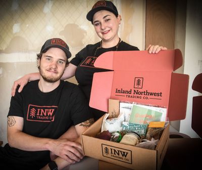 Gary Bailey and Mariah Brooks were laid off because of the COVID-19 pandemic. As a result, they started the Inland Northwest Trading Co., a subscription box service featuring products from regional producers.  (DAN PELLE/THE SPOKESMAN-REVIEW)